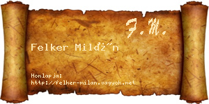 Felker Milán névjegykártya