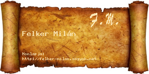 Felker Milán névjegykártya