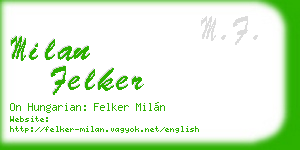 milan felker business card