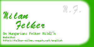 milan felker business card